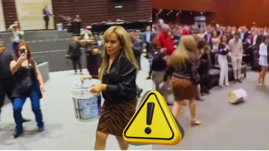 Diputada de Morena arroja chapopote en plena sesión en la Cámara | VIDEO