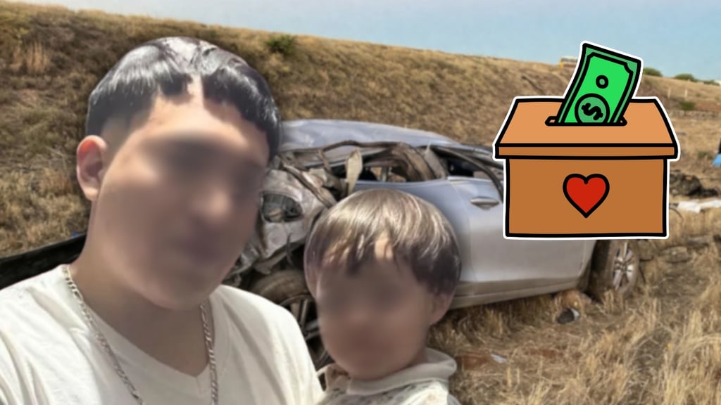 Piden apoyo para César y su hijo, sobrevivientes de accidente en la Durango-Gómez Palacio