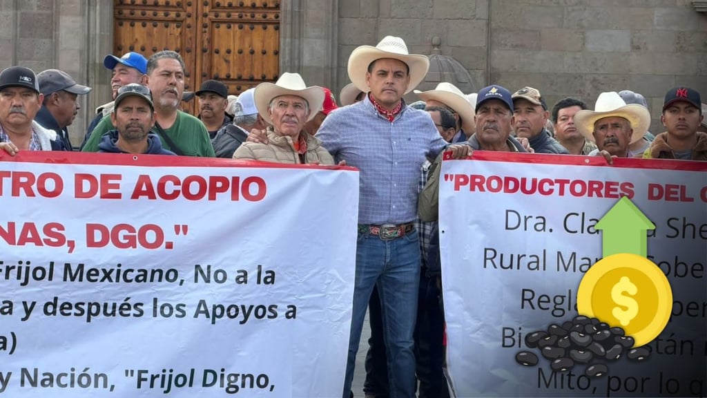 Productores duranguenses se manifiestan en Ciudad de México para pedir precio justo del frijol