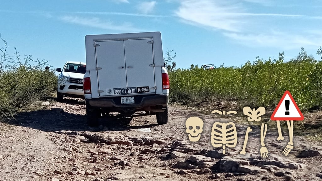 Hallan restos óseos en camino de Cuencamé; serían de persona reportada como desaparecida