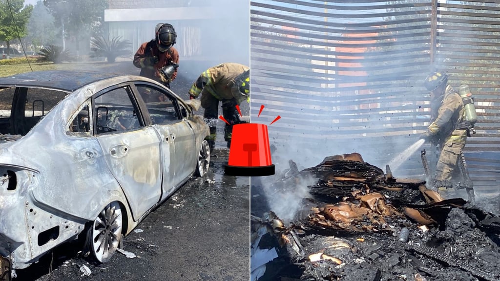 Incendio en instalaciones de Grupo Armas consume un vehículo y materiales
