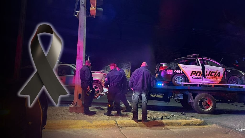 Mujer policía muere tras aparatoso choque en Durango; falleció durante la madrugada