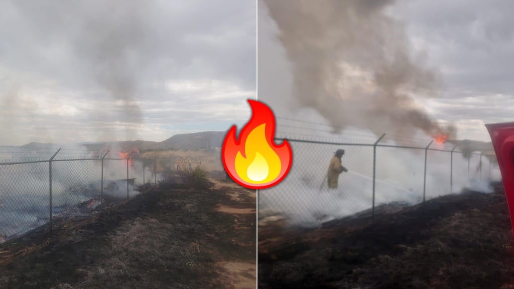 Incendio de pastizal alcanza vivienda y vehículo cerca de Paseo del Viejo Oeste