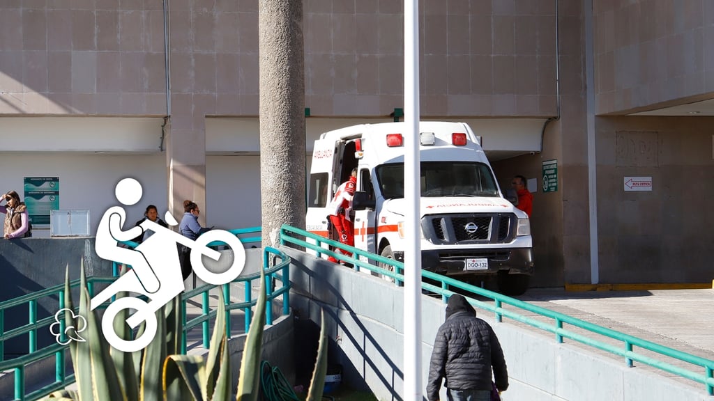 Menor resulta lesionado tras accidente en motocicleta en Durango; ingresó al IMSS