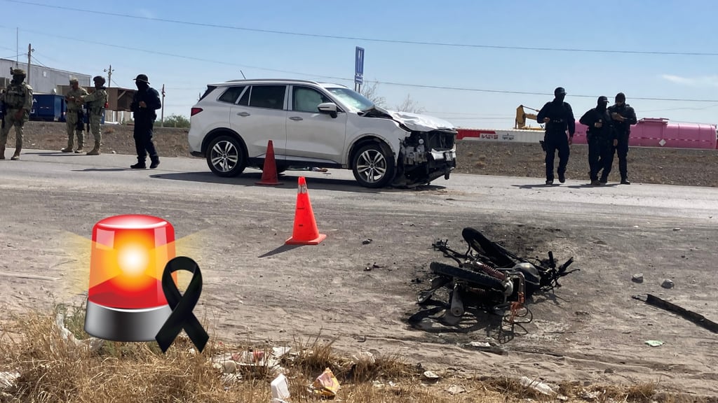Motociclista pierde la vida tras choque contra camioneta en carretera Gómez Palacio-Jiménez