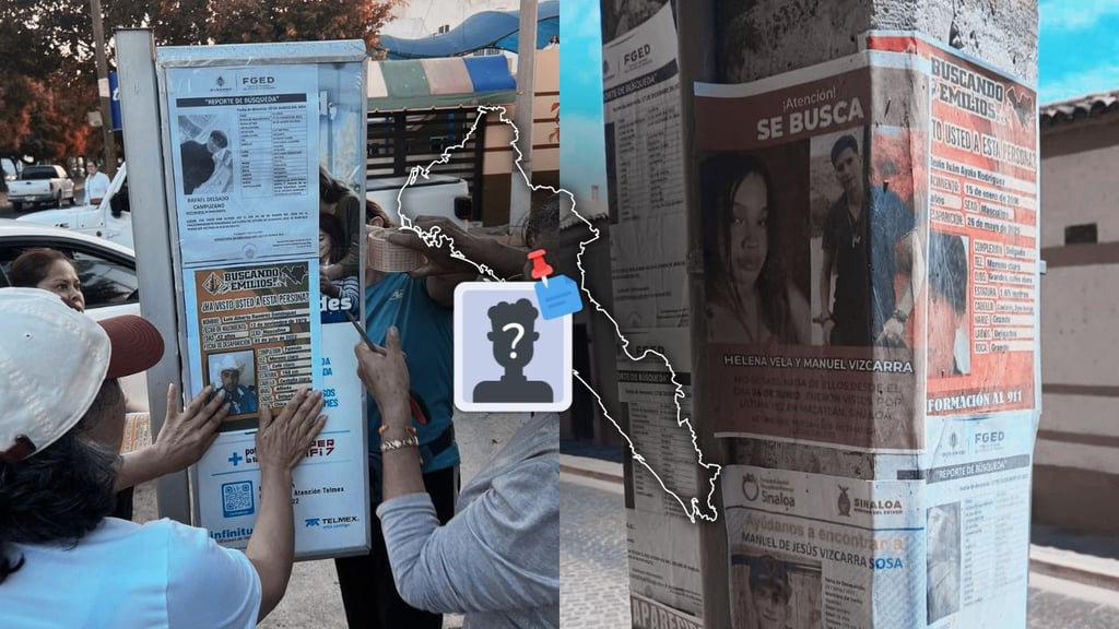 Madres buscadoras de Durango viajan a Mazatlán para pegar fichas de sus desaparecidos