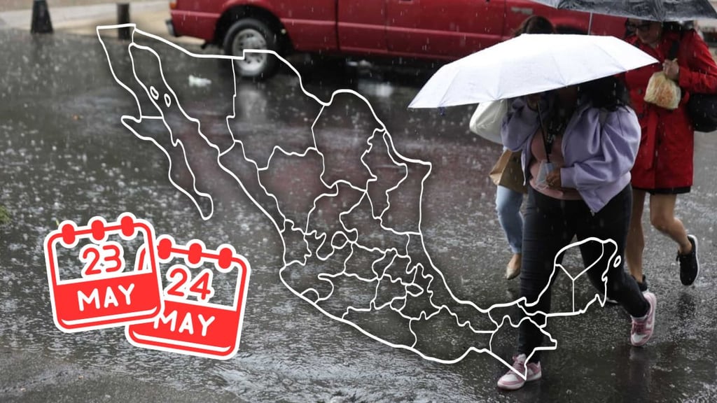 Lluvias intensas y con granizo este sábado 23 y domingo 24 de mayo; ¿en qué estados caerán?
