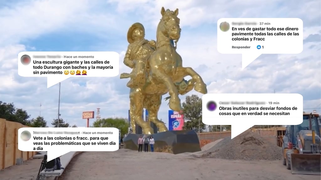 'Obras inútiles': llueven críticas por avances del nuevo monumento a Francisco Villa en Durango