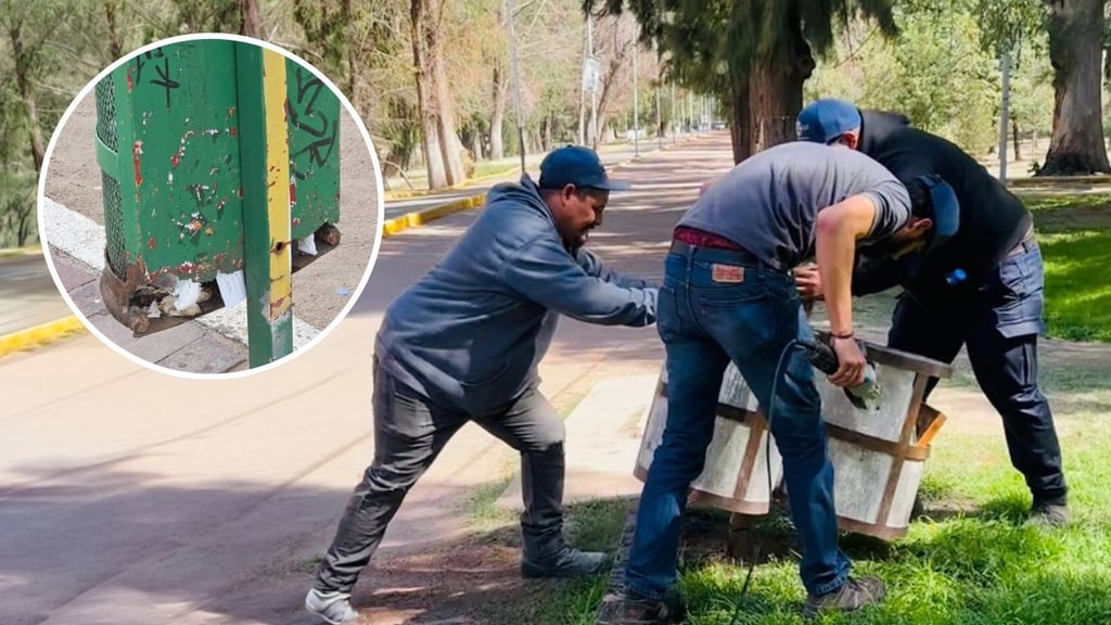 Reemplazarán botes de basura del Parque Guadiana por otros más grandes