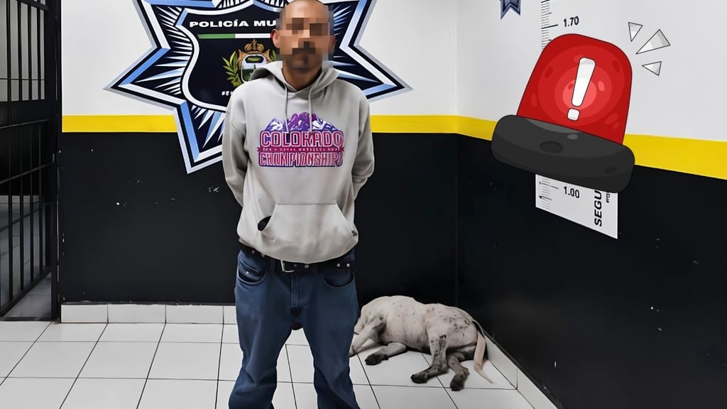 Lo detienen por acosar a mujeres en plaza del Centro; hasta su perro fue llevado a separos