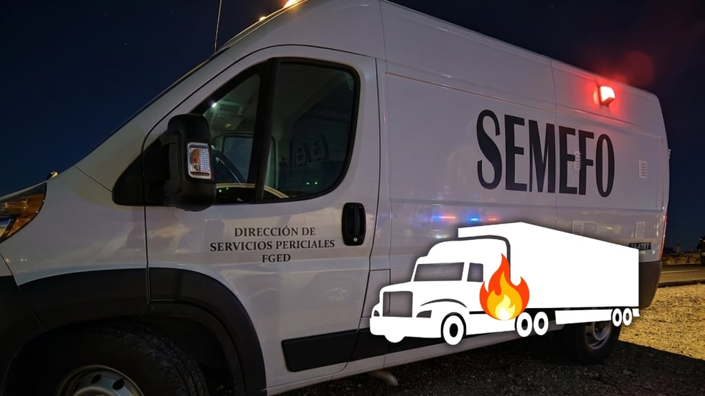 Chofer de tráiler muere calcinado tras volcadura en tramo carretero de Cuencamé