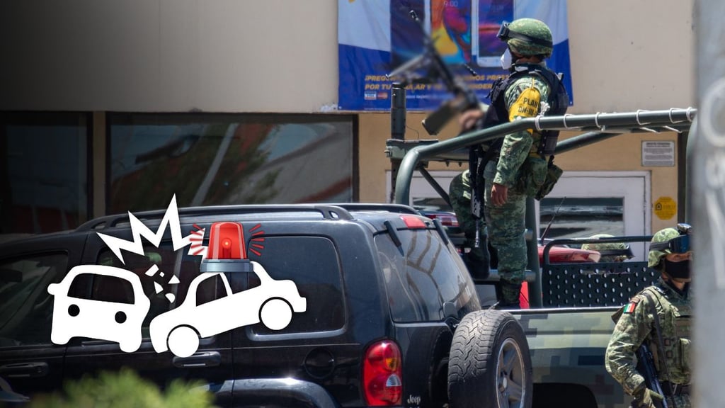 Unidad de la Defensa choca por alcance a camión naranja en bulevar Francisco Villa
