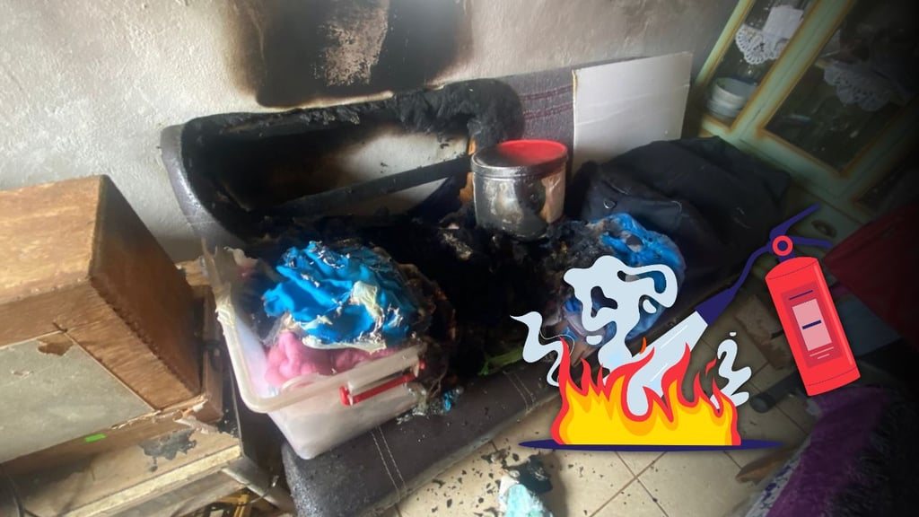 Mujer pide auxilio luego de que su hijo incendiara el sillón de su casa en colonia Los Alcaldes