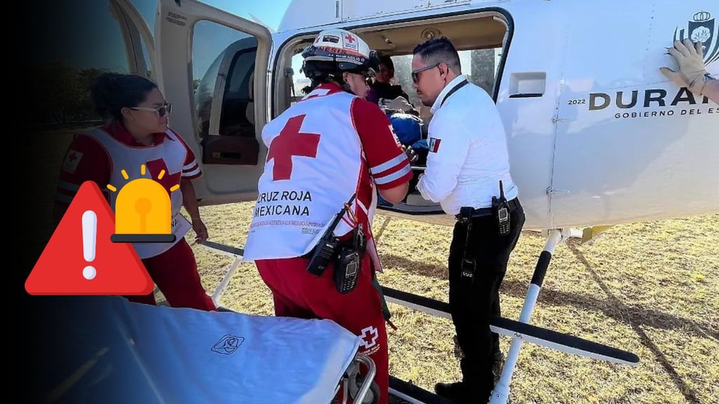 Joven motociclista está grave tras accidente de moto en Huazamota; fue trasladado vía aérea a Durango