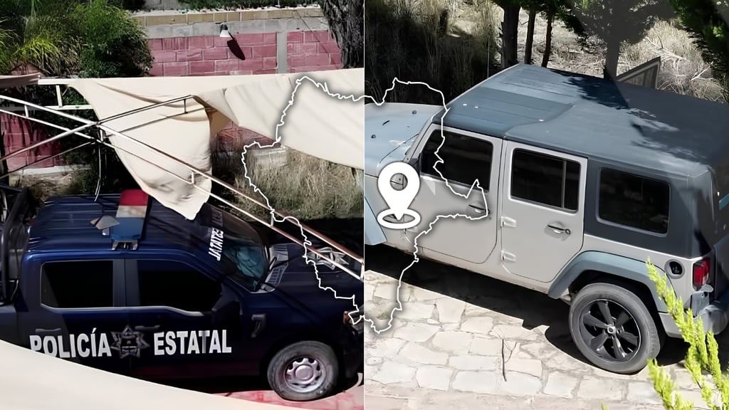 Aseguran patrullas estatales, armas y vehículos de lujo en cateo a finca en Guadalupe Victoria