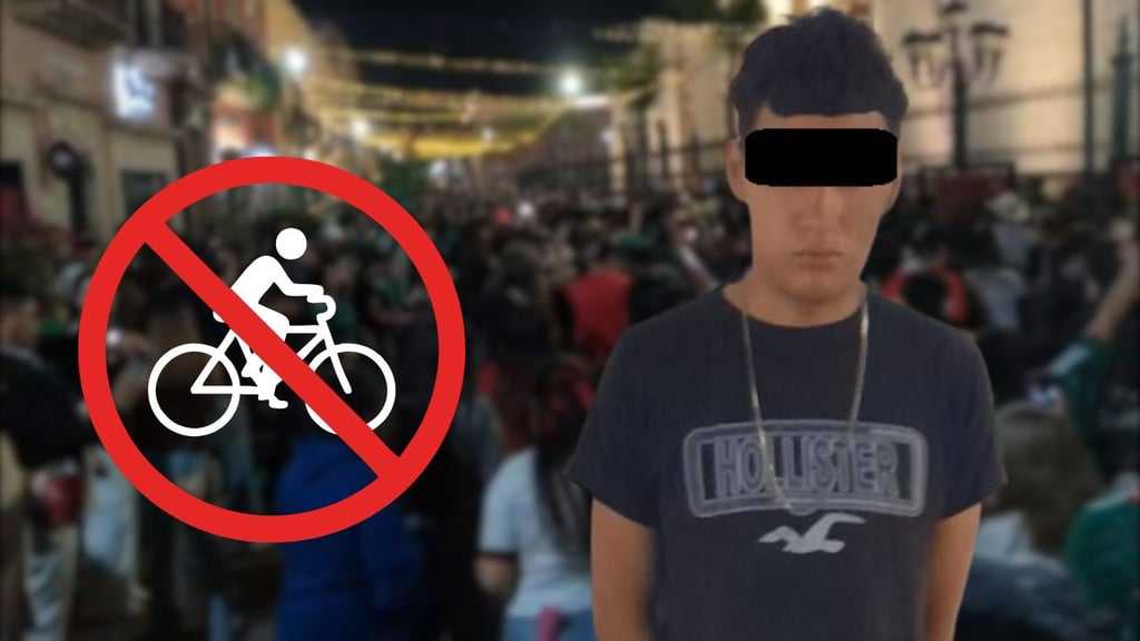 Joven es detenido por andar en bici en Corredor Constitución, durante festejos por triunfo del TRI