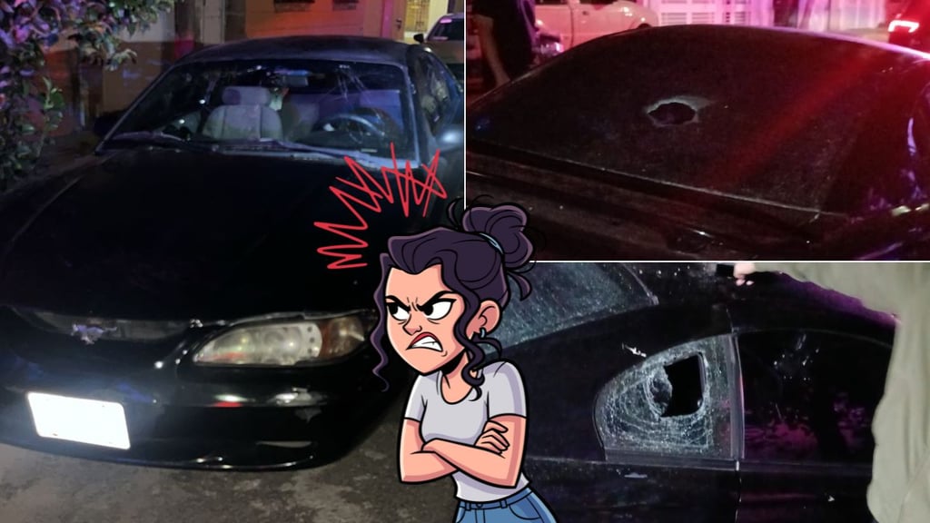Mujer 'desquita coraje' con el coche deportivo de su pareja, tras ataque de celos en Centro de Durango