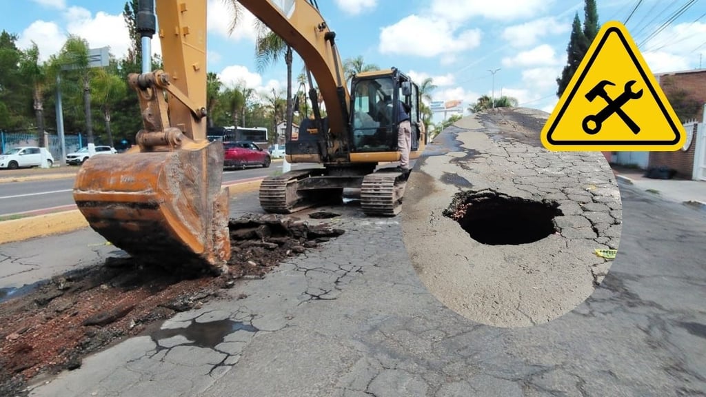 Socavón obliga a sustituir 50 metros de drenaje en Dolores del Río