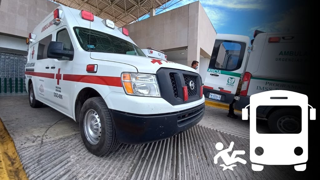 Adulta mayor sufre golpe en el cráneo al bajar de camión de ruta, en Centro de Durango