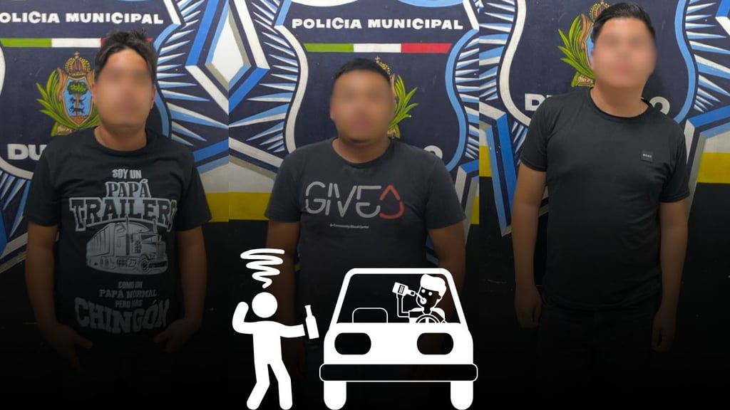 Tres hombres fueron detenidos por beber alcohol en un coche y conducir a exceso de velocidad, en Durango