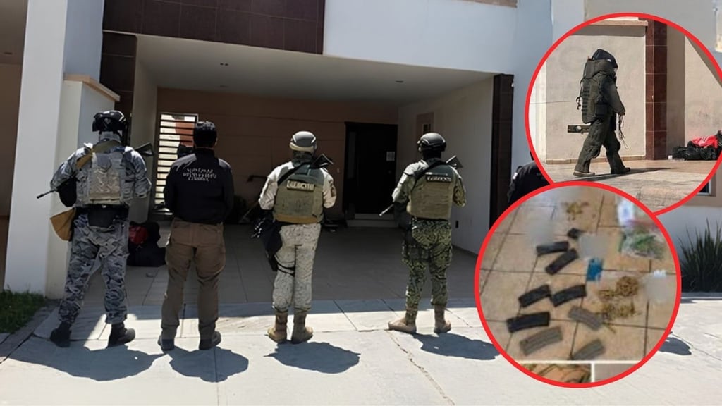 FGR catea domicilio en Durango y asegura explosivo, cartuchos y presunta droga