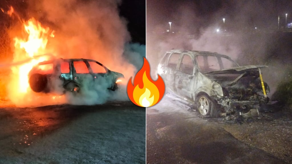 Camioneta es consumida por el fuego en la ciudad de Durango