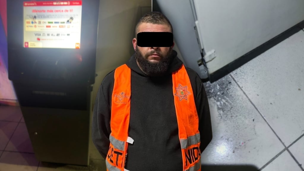 Detienen a hombre cuando intentaba forzar un cajero Banorte en Durango