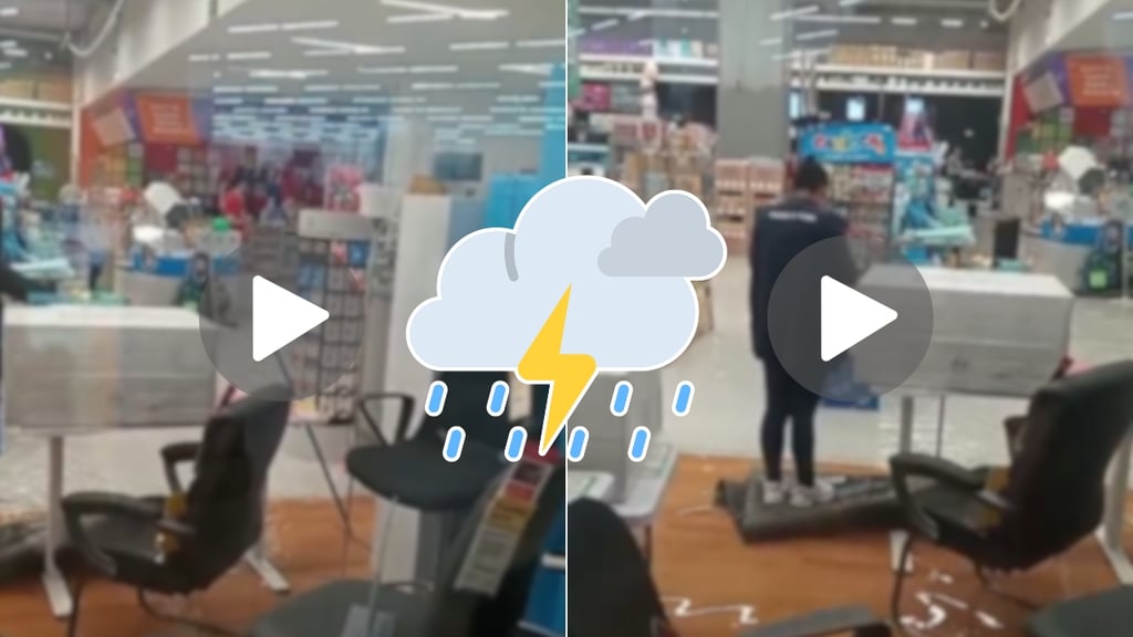 Fuerte lluvia en Durango provoca inundación al interior de Office Depot | VIDEO