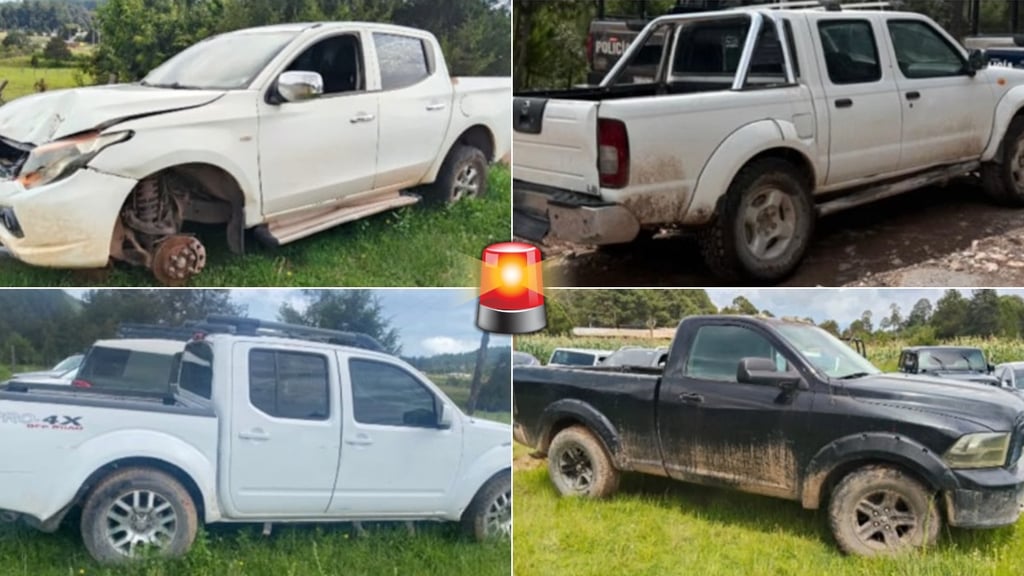 Aseguran cuatro camionetas pickup abandonadas en El Durazno, Tamazula
