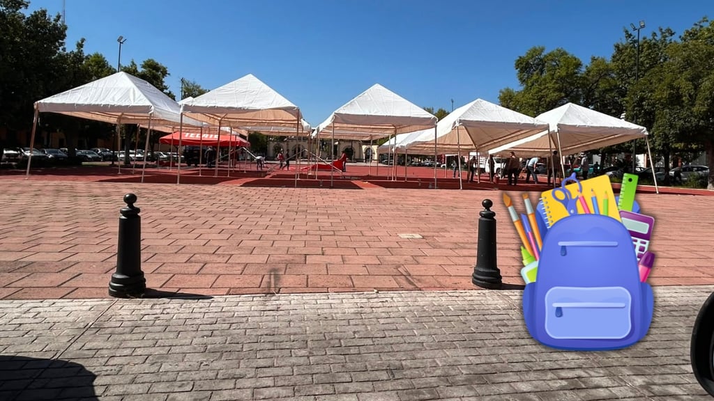 Listos los preparativos para la Feria del Regreso a Clases en la Plaza IV Centenario