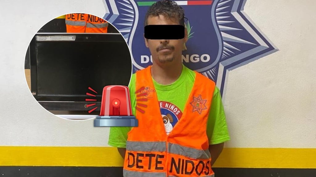 Sorprenden a hombre robando una computadora y afectados logran detenerlo