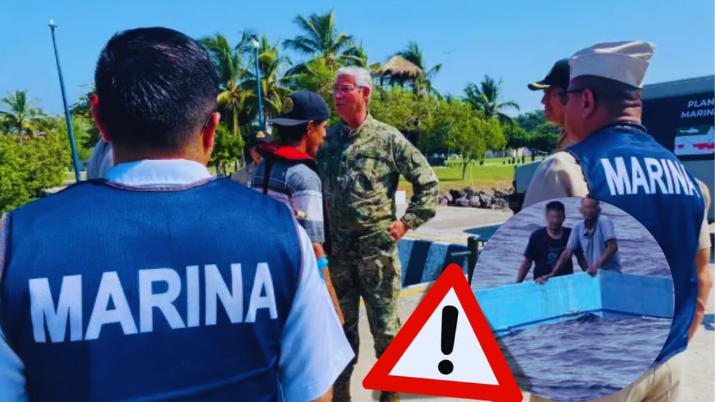 Momento exacto en que la Marina rescató a dos pescadores tras cinco días a la deriva en una hielera | VIDEO