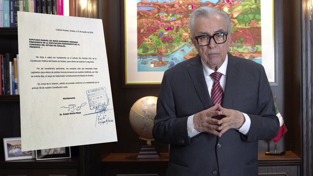Rocha Moya vuelve a pedir licencia como gobernador de Sinaloa, un día después de regresar