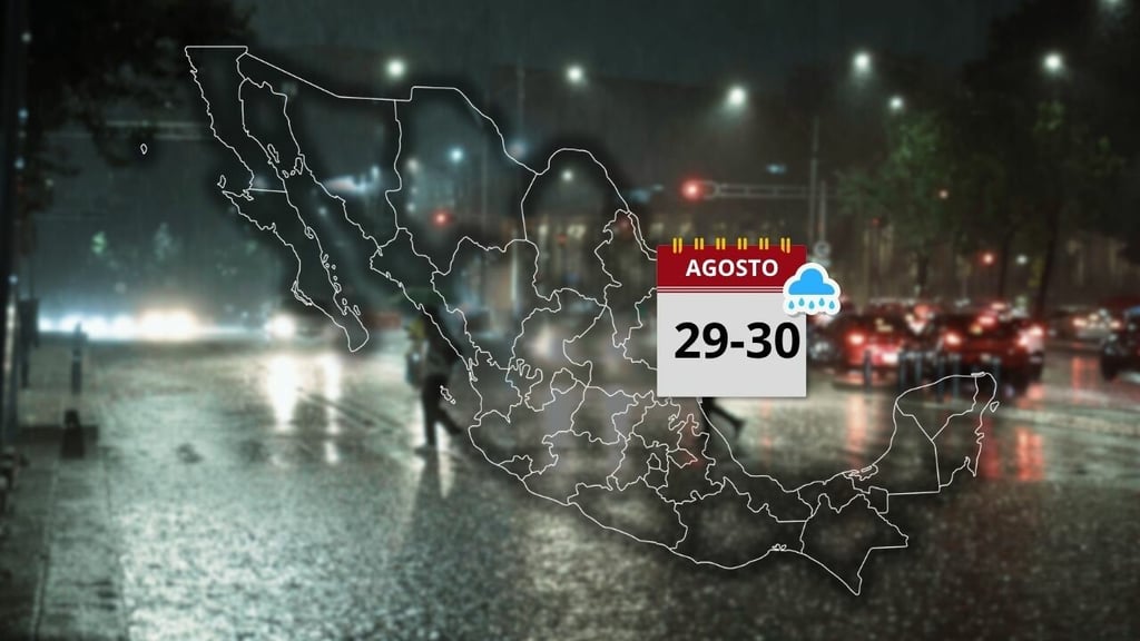 Alertan por lluvias muy fuertes en México este 29 y 30 de agosto; ¿en qué estados?