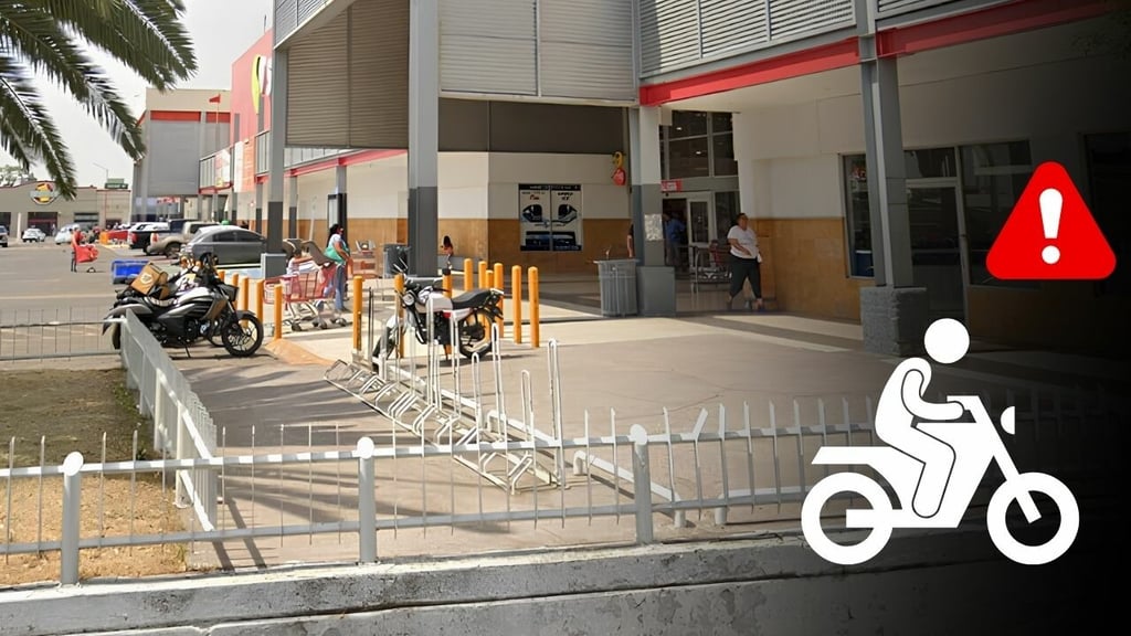 Roban motocicleta modelo 2026 de estacionamiento de Soriana Madero