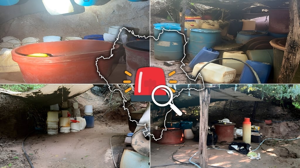 Inhabilitan laboratorio clandestino en Tamazula; aseguran más de 300 litros y 75 kilos de sustancias