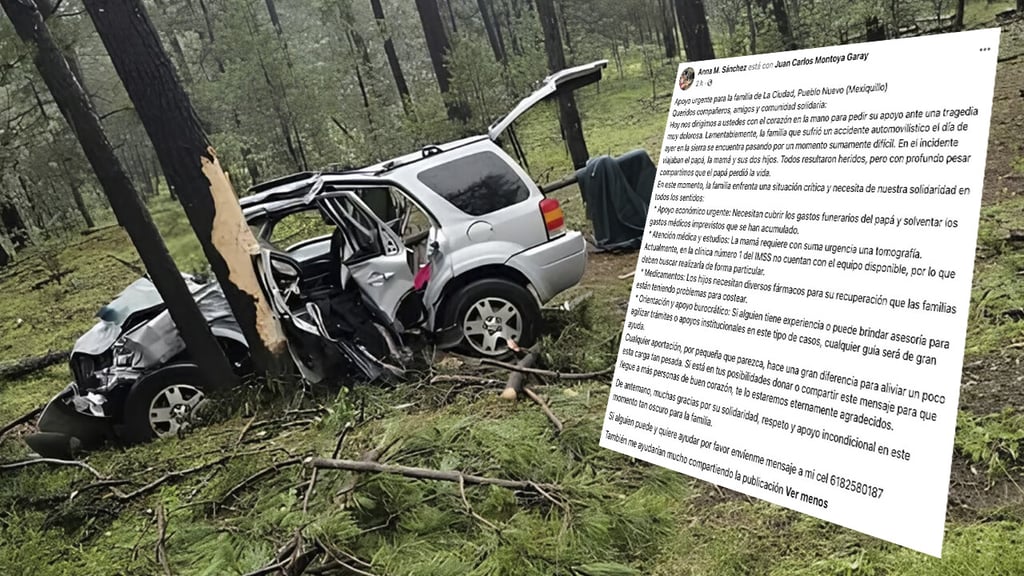 Familia de víctimas de accidente en la Durango-Mazatlán solicita apoyo para gastos médicos y funerarios