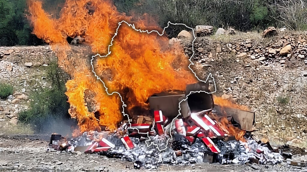 FGR destruye más de 73 kilos de droga y 17 mil cajetillas de cigarros en Durango