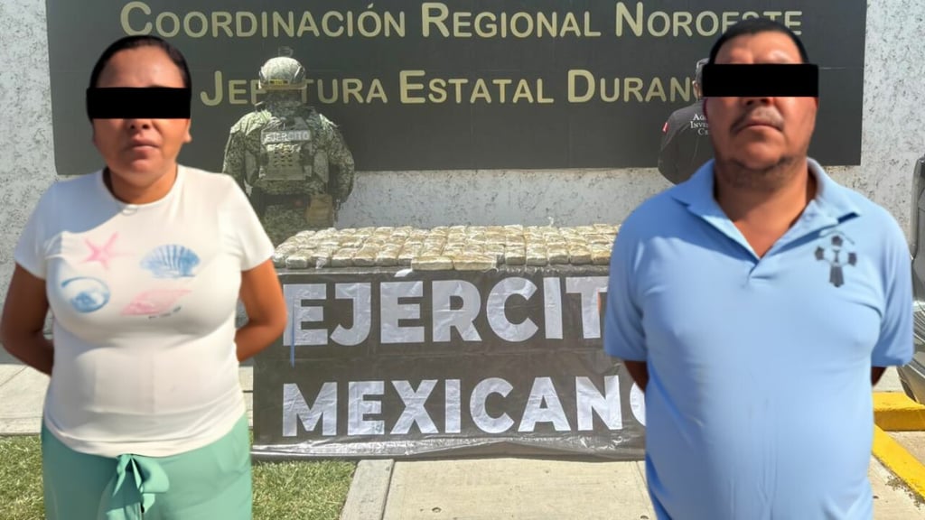 Caen dos personas con 28 kilos de marihuana en Durango