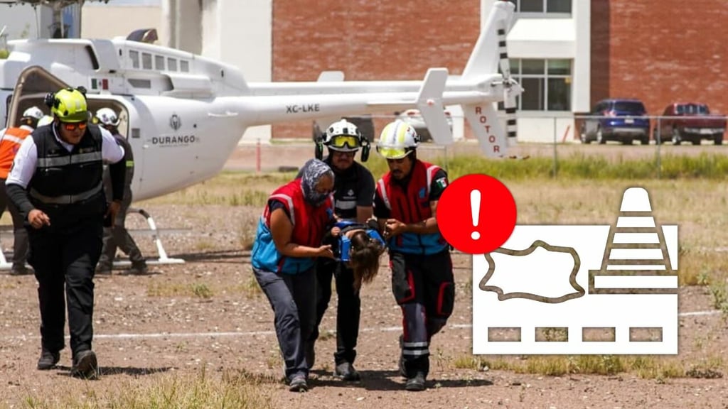 Caminos intransitables en Durango obligan a trasladar en helicóptero a niña herida
