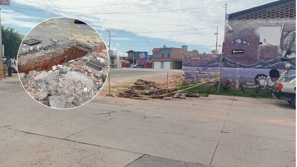 Reportan obra de drenaje inconclusa que ya provocó un accidente en Nuevo Durango