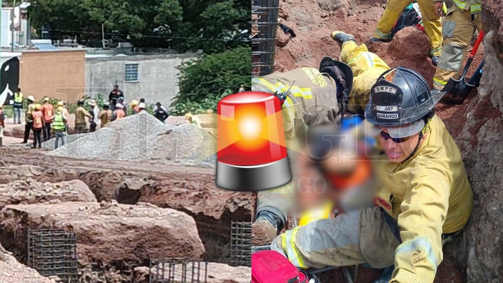 Trabajador queda atrapado tras derrumbe de una obra en la colonia Obrera