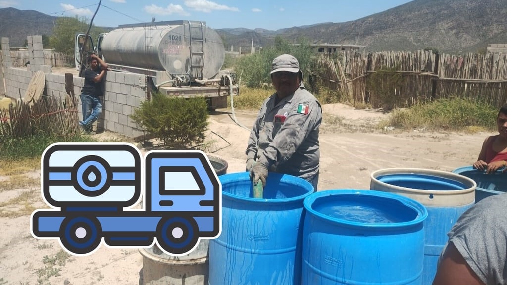 Ante falta de lluvias, Conagua mantiene suministro de agua por pipas en Simón Bolívar