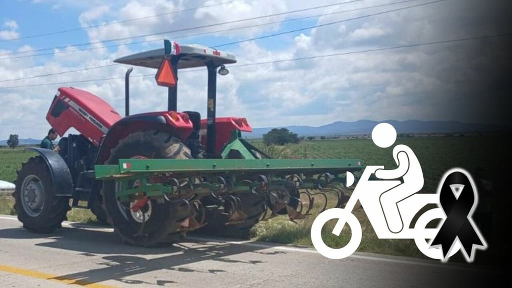 Motociclista fallece tras chocar contra tractor en carretera de Cuencamé
