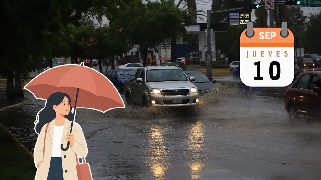 Jueves con lluvias fuertes en Durango, ¿qué dice el pronóstico para HOY 10 de septiembre?