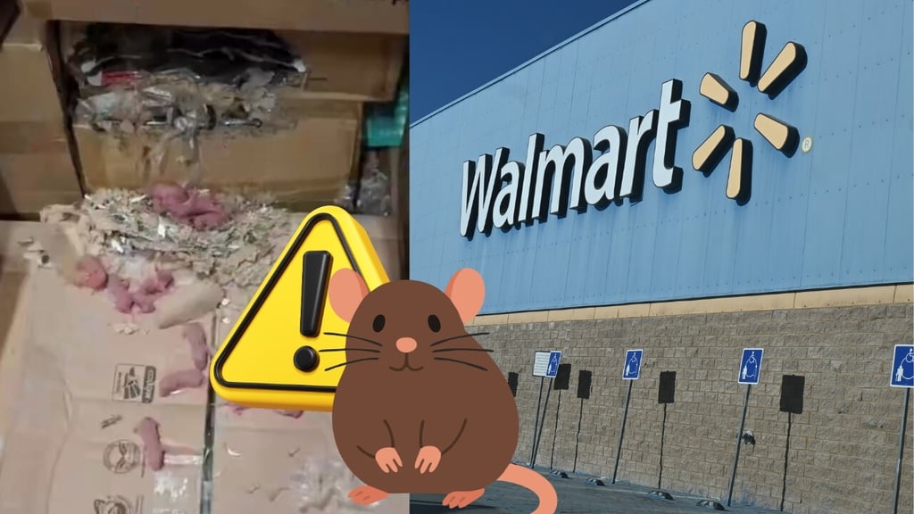 Supuestos empleados exhiben nido de ratas en sucursal de Walmart | VIDEO