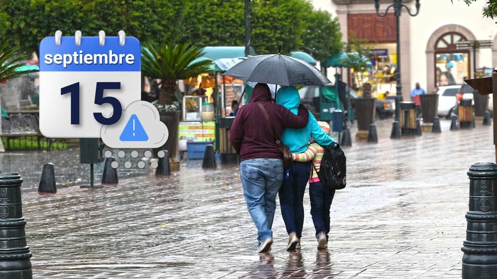 Durango prevé un 15 de septiembre lluvioso; este es el clima para mañana martes