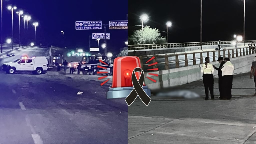 Motociclista muere al impactar su unidad contra muro de contención en Lerdo