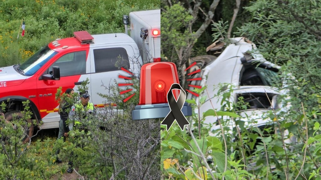 Conductor muere tras caer a un barranco de la carretera Durango-Mezquital