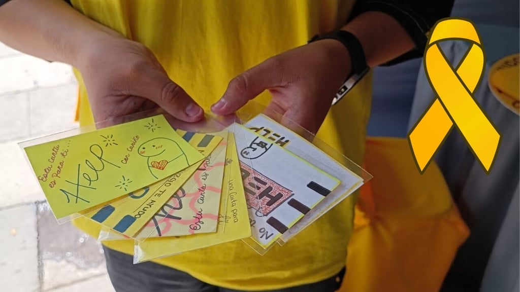 Voluntarios de Help brindan mensajes de prevención del suicidio en Durango